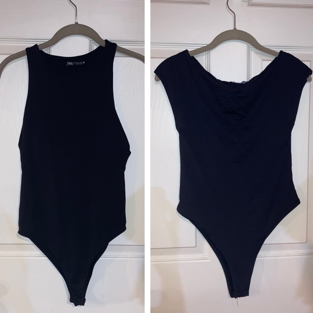 Zara Bodysuit Bundle (2) Polyamide Snap Gusset Sleeveless Black sz Medium